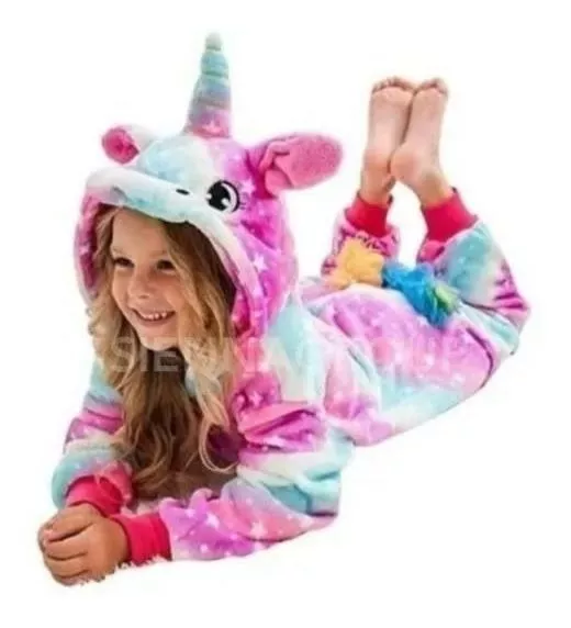 Pijama Kigurumi Enterito Disfraz Unicornio Estrellas  Niños