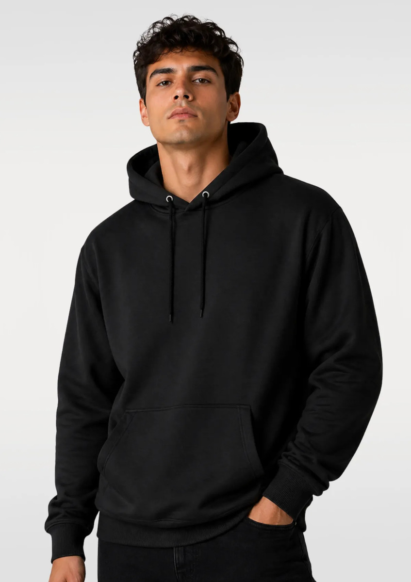 Buzo Canguro Unisex - Varios Colores - Algodón Frisado L Negro