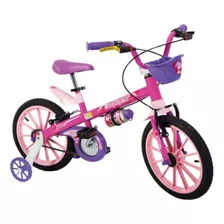 Bicicleta Infantil Nathor Aro 16 Menina Com Cestinha 