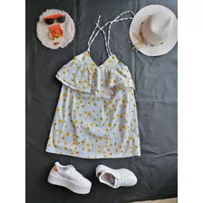 Hermoso Vestido Campesino Con Bolsillos. Talla L Nuevo 