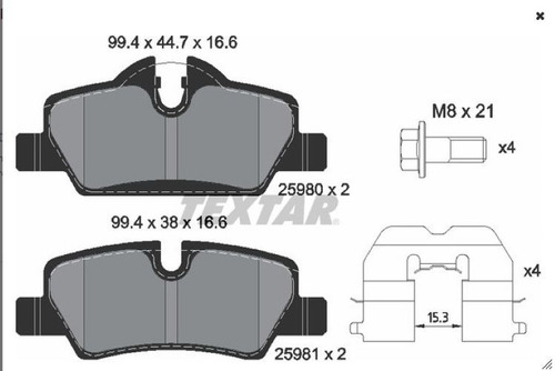 Balatas Traseras Mini Cooper 2015-2019 Textar Foto 2