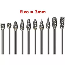 Kit N.2 C/ 10 Brocas Odontológica Tungstênio Prótese Fresa Maxicut