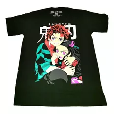 Camiseta Demon Slayer Tanjiro E Nezuco 100% Algodao