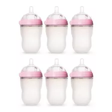 Comotomo Natural Feel 8oz Bottle 6 Pack Pink