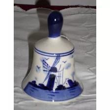 Antigua Campana De Porcelana Holandesa Delft Blue 