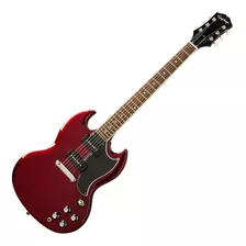 Guitarra Eléctrica EpiPhone Inspired By Gibson Sg Special P-90 De Caoba Sparkling Burgundy Brillante Con Diapasón De Laurel Indio