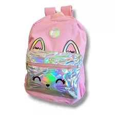 Mochila Escolar Nena Gatita Primaria Secundaria Impermable