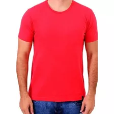 Camiseta Básica 100% Algodão Vermelha Cool Wave