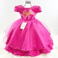 Vestido Social Temático Fantasia Barbie Pink Luxo