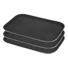 Bandeja Antiderrapante Retangular 57x41cm Kit 3 Pçs Frigopro