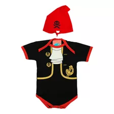 Kit Masculino Body + Bandana Pirata 0 A 1 Ano - Roupa Bebês