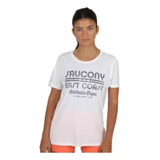 Remera Running Saucony Rested Mujer En Blanco | Stock Center
