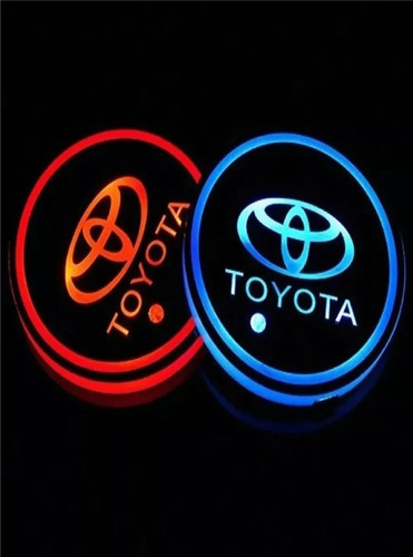 Porta Vasos Luces Led Cambia 7 Colores Emblema Toyota (par) Foto 4