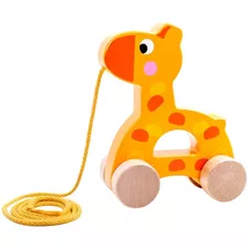Brinquedo Educativo De Madeira Girafa De Puxar - Tooky Toy