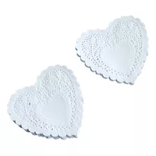 *blondas De Papel Forma Corazón X 100 Unid.(10 Cm ) Blancas