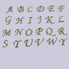 Aplique Acrílico Espelhado Dourado - Letras