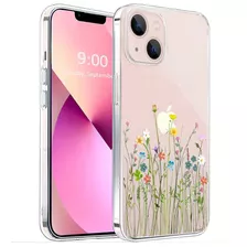 Funda Para iPhone 13 Mini 5.4 Tpu Transparente Flores