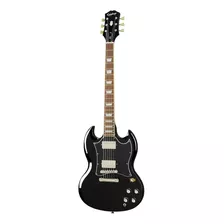 Guitarra Eléctrica EpiPhone Inspired By Gibson Sg Standard De Caoba Ebony Brillante Con Diapasón De Laurel Indio