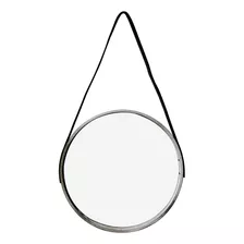 Espelho De Parede De Madeira Redondo - 40cm