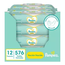 Pack 12 Paquetes Toallitas Húmedas Pampers Wipes Rn 576un