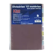 Divisoria Para Fichario Universitario 10 Div. Pvc Cores 