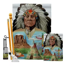 Bnadera Native American Americana Patriotic 28 X 40 Pulgadas