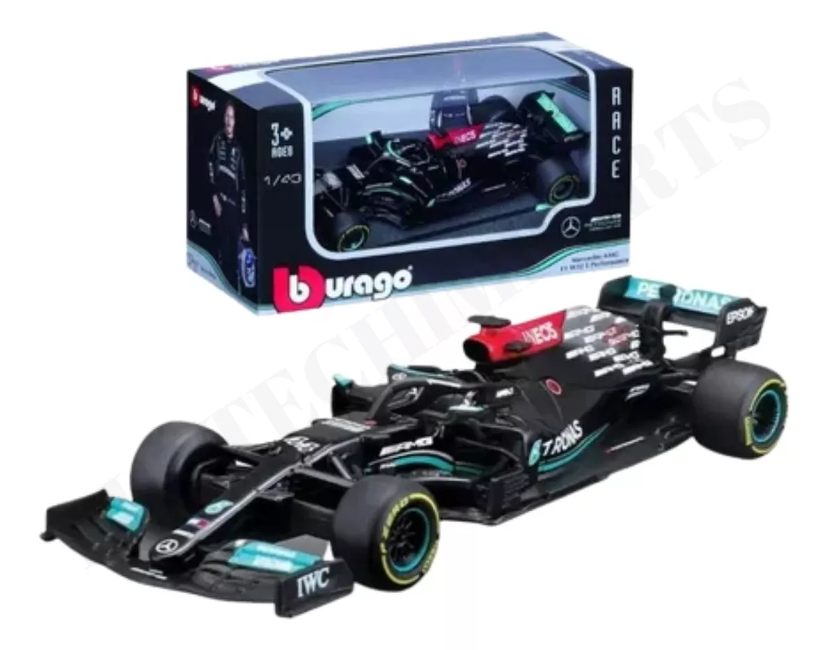 Nova F1 Mercedes W12 2021 Lewis Hamilton Bburago 1:43 12 Cm 