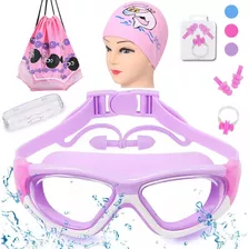 Gafas Goggles Natación Para Niños Antivaho Protección 6 En 1 Color Violeta