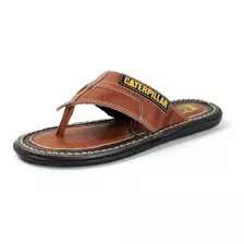 Chinelo Caterpillar Em Couro 100% Legitimo + Brinde