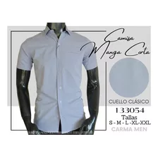 Camisa Manga Corta Para Hombre Botones Con Bolsillo