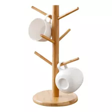 Porta Tazas De Pie Organizador Cocina Bambu 16 X 35 Cm Arbol