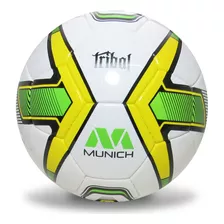 Pelota Fubol Kossok Tribal Nº5 Munich Cosida A Mano Color Verde/amarillo