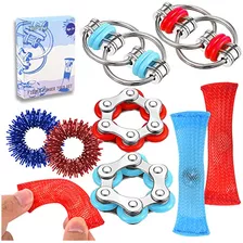 8 Piezas Fidget Sensory Toys Pack Marble Mesh Fidget Chain H