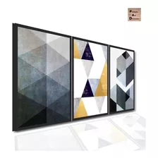 Quadro Abstrato Tons Azuis E Cinza Lindo Cimento Tendência