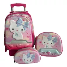 Kit Mochila Hello Kitty Primaria Con Ruedas