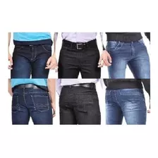 Calça Jeans Lycra Masculina Kit 3 Peças Slin Plus Size Top
