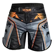 Bermuda Short Venum Fight Team Edition Preto Laranja Neon