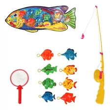 Brinquedo Pega Peixe Vara Com 8 Peixes Divertido Crianças