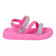 Sandália Infantil Menina Birken Nuvem Slide Com Strass Pink