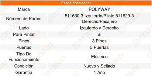 Set 2 Espejos Polyway Mazda Cx3 16_20 Foto 3