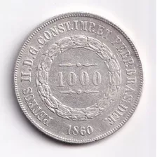 Moeda Prata 1000 Réis 1860