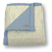 Cobertor Mantinha Para Bebê Maternidade Com Sherpa Azul Bebê