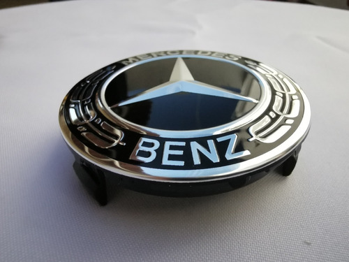 4 Tapas Para Rin Mercedes Benz 75mm New Black Foto 8
