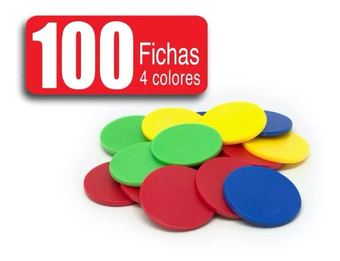 Fichas 100 Piezas Plástica Contar O Juegos 4 Colores