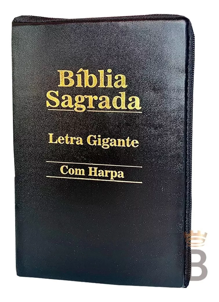 Bíblia Sagrada Letra Gigante - Ziper - Preta - C/ Harpa