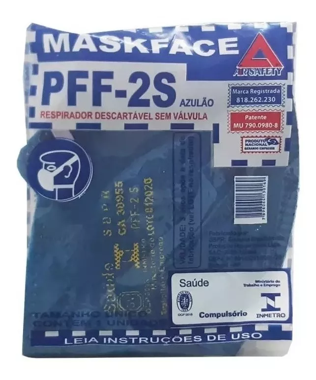 Máscara Pff2 N95 Air Safety Maskface 10 Unidades