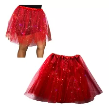 Falda Tutu Ballet Escarchado Luces Led Colores Disfraz Mnr