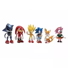 Set De 6 Figuras Coleccionables Personajes Sonic 