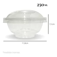 20un Pote Plástico Redondo 250ml Com Tampa Galvanotek G680 Cor Transparente