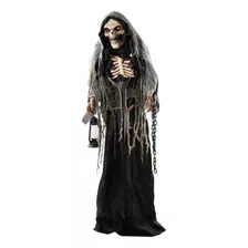 Boneco Caveira Decor Ravel 162cm Som E Movimento Halloween